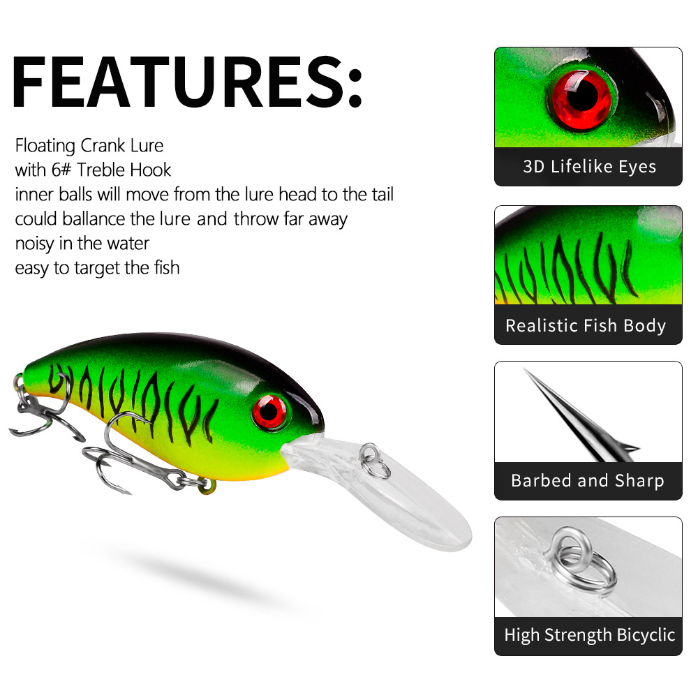 1 шт. кренкбейт, приманки для  – обзор и цена Fishing Lure Jerkbait